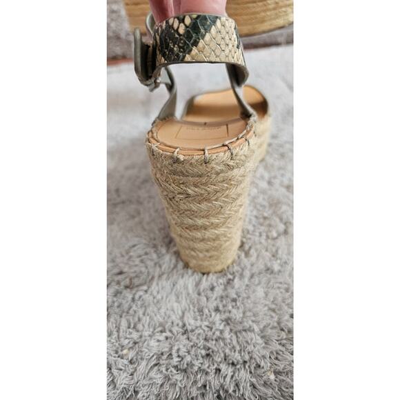 Dolce Vita Aurora Platform Wedge Sandals Women's 8 Leather Snakeskin Ankle Strap - Picture 3 of 7